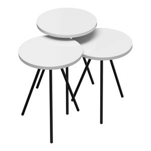 Set de 3 tables d'appoint Ølgod rondes Blanc