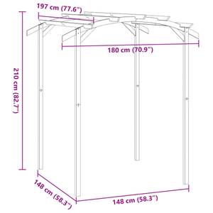 Pergola 44926 Vert - Bois massif - Bois/Imitation - 197 x 210 x 180 cm