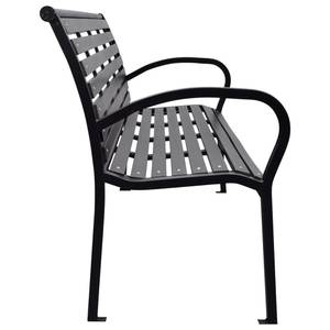 Banc de jardin 3017597 Noir - Bois manufacturé - Matière plastique - 116 x 81 x 59 cm