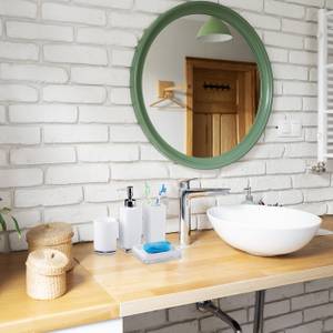 Set 4 accessoires de salle de bain Argenté - Translucide - Blanc