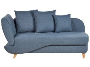 Chaiselongue MERI Blau - Dunkelblau - Eiche Hell - Armlehne davorstehend rechts - Ecke davorstehend links