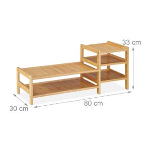 Bambus Monitorständer mit 5 Ablagen Braun - Bambus - 80 x 33 x 30 cm