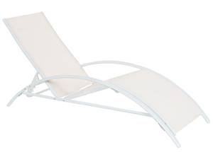 Chaise longue GAETA Beige - Blanc - Métal - 60 x 93 x 170 cm