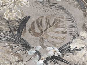 papier peint panoramique feuilles et fle Marron - Fibres naturelles - Textile - 375 x 270 x 270 cm
