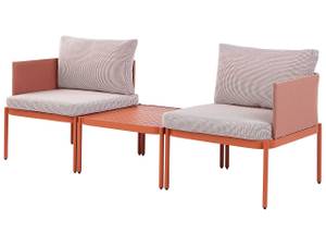 Lounge Set TERRACINA 3-tlg Orange - Weiß