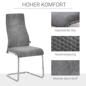 Esszimmerstühle 4er-Set 835-407 Grau - Textil - 61 x 98 x 45 cm