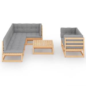 Garten-Lounge-Set (8-teilig) 3009802-2 Grau - Holz