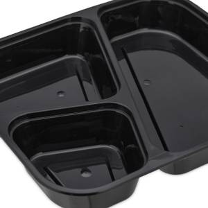 Meal prep container en lot de 24 Noir - Matière plastique - 20 x 4 x 18 cm