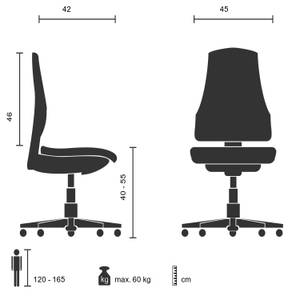 Kinderdrehstuhl KIDDY GTI-2 Grau - Rot