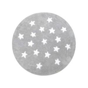 Tapis rond ETOILE R Gris - Fibres naturelles - 140 x 6 x 140 cm