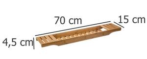 Badewannenbrett, Badablage, 70 x 15 cm Beige - Bambus - 15 x 5 x 70 cm