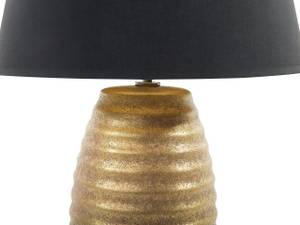 Lampe de table EBRO Noir - Doré - Porcelaine - 33 x 56 x 33 cm
