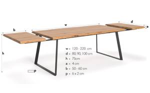 Holztisch Delta mit Verlängerungen 50 cm 100 x 200 cm