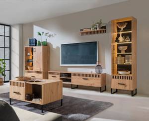 Wohnzimmer-Set LAMELIX ohne Beleuchtung Braun - Holzwerkstoff - 320 x 196 x 60 cm