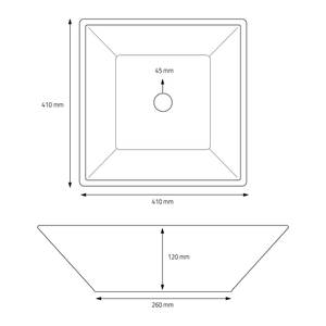 Waschbecken PIRAMIS Weiß - Keramik - Metall - 41 x 12 x 41 cm