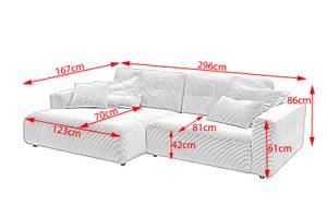 Ecksofa MIKA Pink - Ecke davorstehend links - Longchair davorstehend links