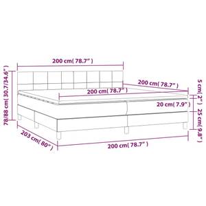 Boxspringbett 3017268-9 Hellgrau - Breite: 200 cm