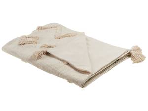 Couverture GUNA Beige - Blanc - Fibres naturelles - 130 x 1 x 180 cm