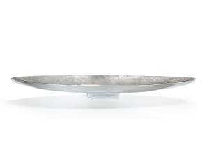 Dekoschale SILVBOAT80 Silber - Metall - 15 x 8 x 80 cm