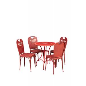 Table Bistro de Paris Rouge - Métal - 72 x 75 x 72 cm