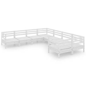 Garten-Lounge-Set Weiß - Massivholz - Holzart/Dekor - 64 x 63 x 64 cm