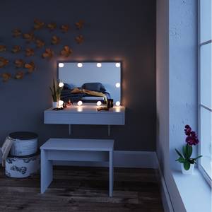 Wandschminktisch Alessia Bank  LED Weiß - Holzwerkstoff - 90 x 14 x 42 cm