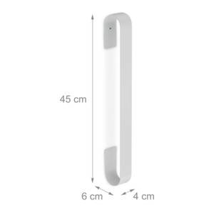 Handtuchhalter Edelstahl weiß Weiß - Metall - 45 x 4 x 6 cm