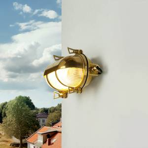 Wandlampe SKIATHOS Messing - Graumetallic - Durchscheinend - 21 x 11 cm