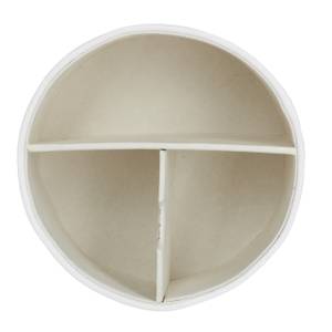 Porte-crayon rond cuir artificiel Blanc - Papier - Matière plastique - Textile - 16 x 12 x 16 cm