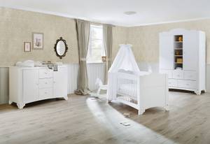 Zimmer Pino extrabreit groß 3-tlg. Massivholz Kiefer - Weiß