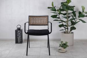 Chaise de jardin Paola lot de 4 Noir - Métal - 56 x 78 x 59 cm