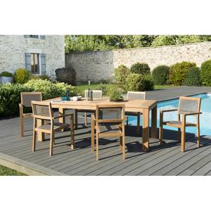 Gartenmöbel 6/8 Personen Teak Braun - Massivholz - Holzart/Dekor - 100 x 78 x 220 cm