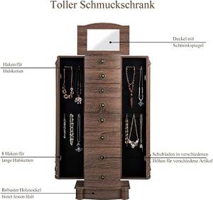 Schmuckschrank Braun - Holzwerkstoff - 23 x 98 x 37 cm