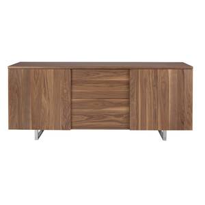 Sideboard aus Nussbaumholz Stahlbeinen Braun - Metall - Massivholz - Holzart/Dekor - 210 x 90 x 42 cm