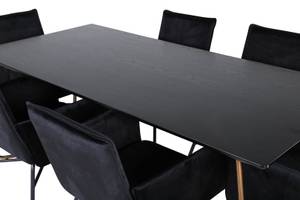 Essgruppe Pippi 19 (7-teilig) Schwarz - Massivholz - 90 x 75 x 190 cm