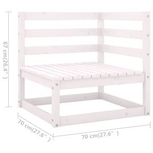 Garten-Lounge-Set (10-teilig) 3009740 Weiß - Massivholz - Holzart/Dekor - 70 x 30 x 70 cm