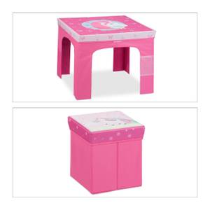 Sitzgruppe Kinder Pink - Holzwerkstoff - Textil - 60 x 48 x 60 cm