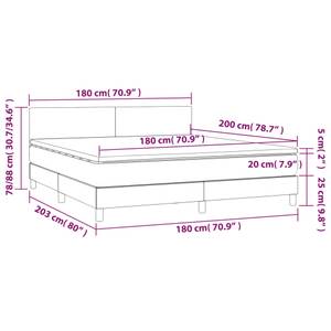 Boxspringbett 3017265-4 Taupe - Breite: 180 cm