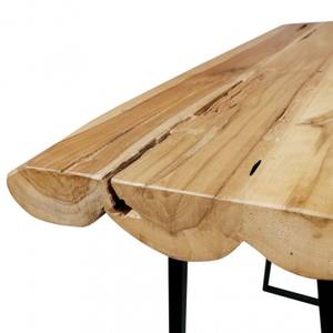 Table/Console plateau bois teck - THAÏS Marron - En partie en bois massif - 90 x 75 x 30 cm