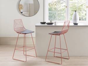 Tabouret de bar BISBEE Noir - Or rose