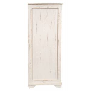 Table de Nuit - Shabby Chic Blanc - Bois massif - 32 x 74 x 35 cm