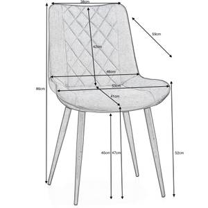 Esszimmerstuhl ADEL Schwarz - Metall - 53 x 86 x 59 cm