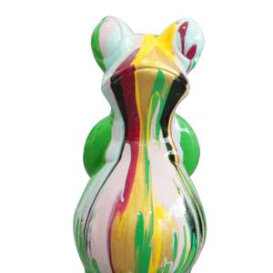 Statue grenouille multicolores H68cm Porcelaine - 32 x 68 x 30 cm