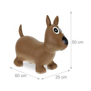 Hüpftier Hund in Braun Schwarz - Braun - Weiß - Kunststoff - 60 x 50 x 25 cm