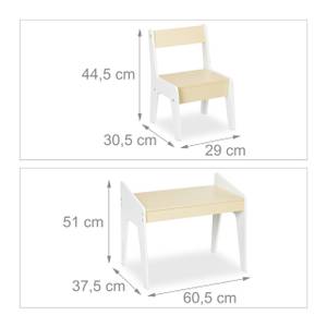 Kindersitzgruppe mit Stuhl Beige - Weiß - Holzwerkstoff - 61 x 51 x 38 cm