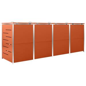 Abri à poubelles à roulettes 3010469-4 Orange - Métal - 78 x 113 x 277 cm