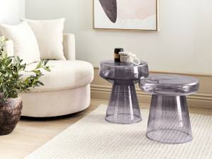 Table d'appoint LAGUNA Gris - Verre - 39 x 43 x 39 cm