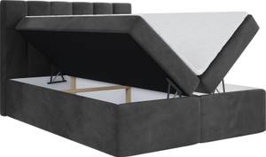 Boxspringbett mit Topper ARTENO Dunkelgrau - Breite: 200 cm - H3