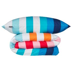 Bettwäscheset Renforcé Happy Stripes Türkis - Textil - 135 x 1 x 200 cm