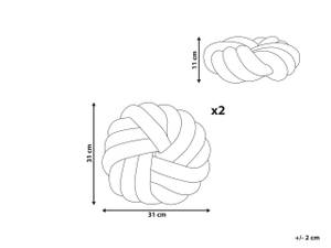 Kissen 2er Set AKOLA Grau - 31 x 11 x 31 cm - Anzahl Teile im Set: 2